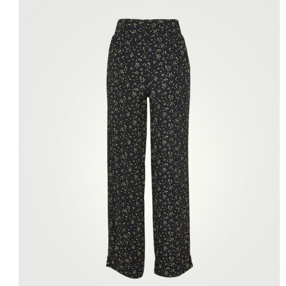 Ganni Printed Crepe Pants floral pattern black size xs